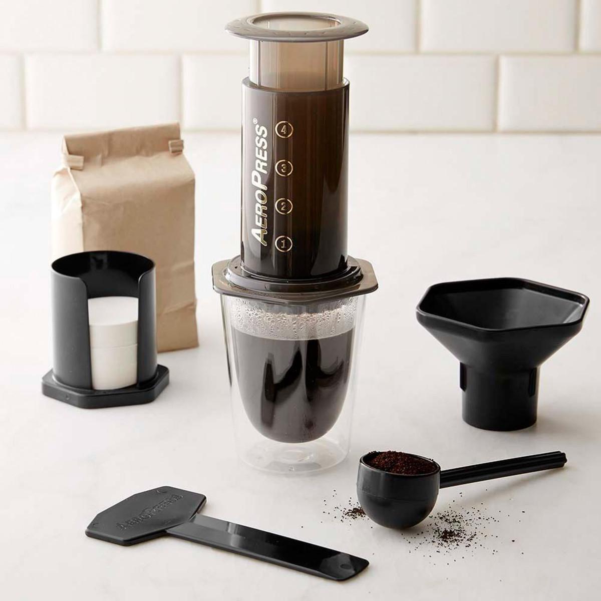Fremstilling af kaffe Aeropresse Vejledning Finmalet kaffe Kaffebønnetyper Espresso