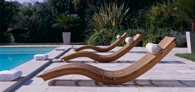 Havemøbler slappe af liggestol pool nyde sommeren på terrassen