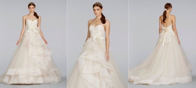 lazaro-2014-brudekjole-tyl-bold-kjole-blonder-bælte-multi-tier-nederdel