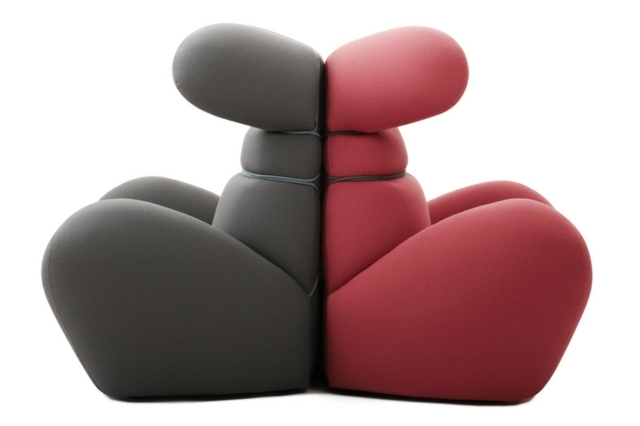 Møbel kreativ designer lænestol i to farver hindbærgrå