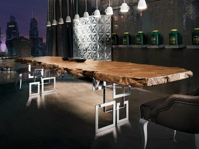 Designer spisebord af drivved fra møbelbutikken Bizzotto