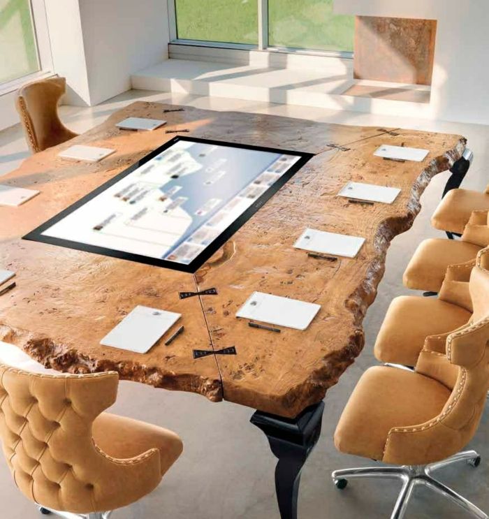 Designer møbler mødelokale bord indbygget LED tv-skærm