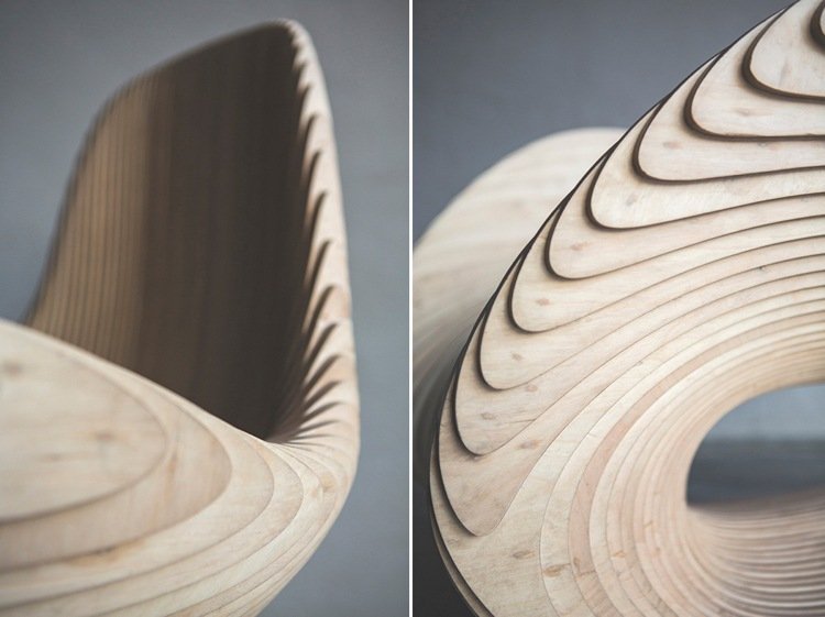 Designer stol birk krydsfiner håndværk i høj kvalitet