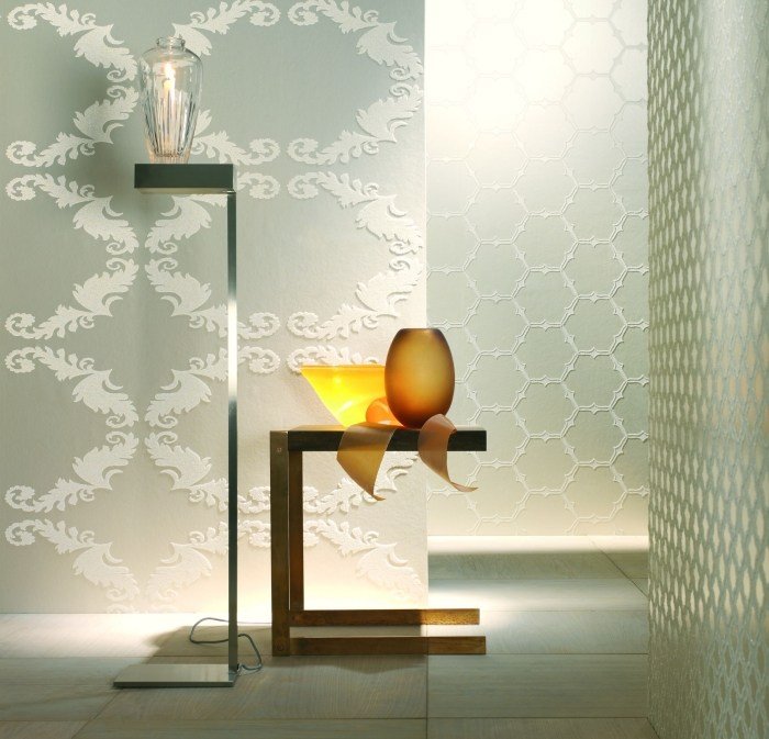 dekorativt-motiv-tapet-perle-skinnende-væg-design