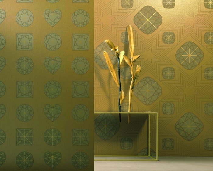 Baggrunde-von-Marburg-karisma-guld-grøn-væg-design-ideer