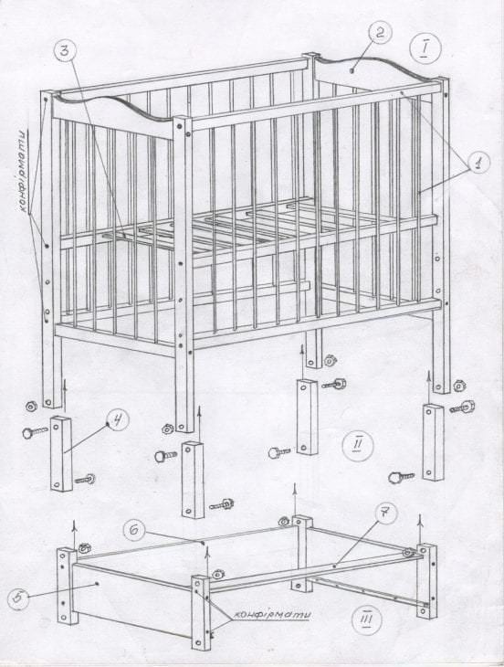 Crib master class med tegninger og bilder