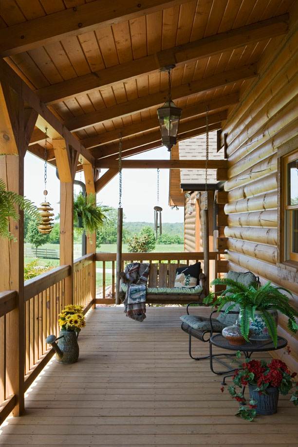 overdækket veranda træ sving baldakin struktur