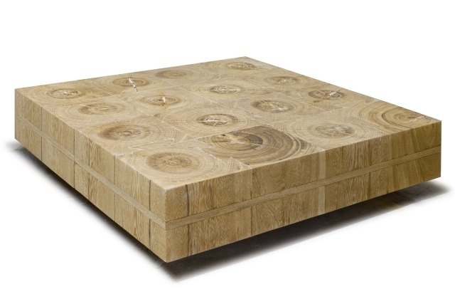 manteiga massivt træ stykke lavt firkantet sofabord