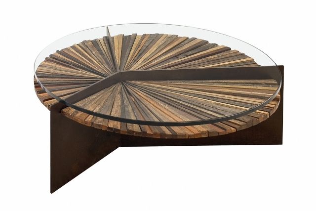 mandala sofabord design træ rund glasplade