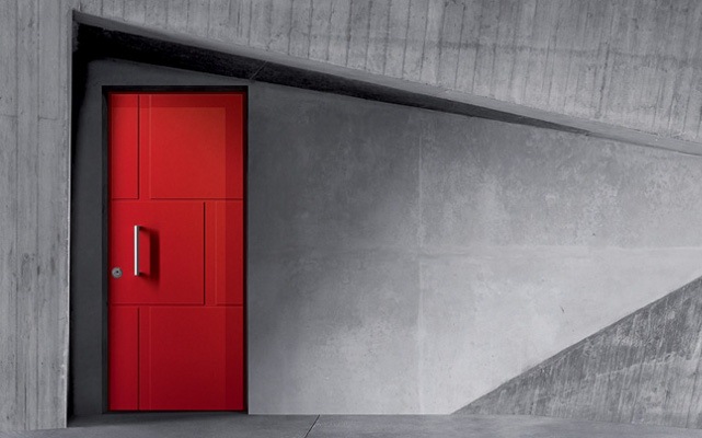 form rød farve minimalistisk moderne arkitektur