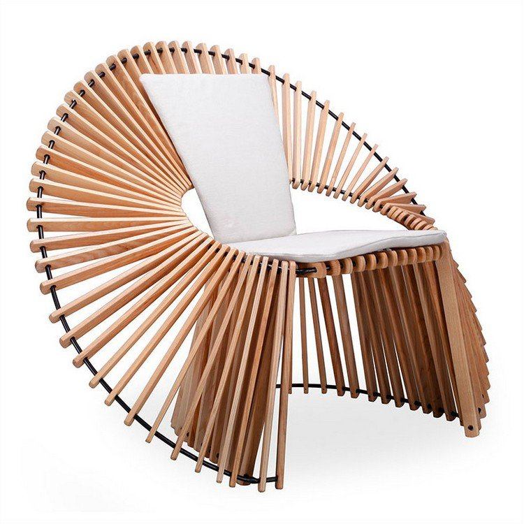 designer stol træ metal moderne design