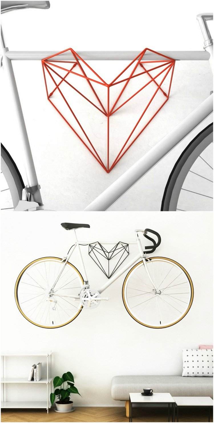 hjerteformet vægmonteret cykel moderne