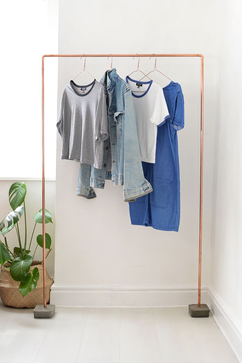DIY garderobe lavet af rør Tøjskinne selv bygge instruktioner let