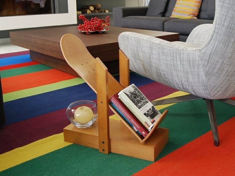 DIY møbler skateboard boghylde ideer