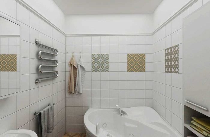 Idee eines schönen Stils eines weißen Badezimmers