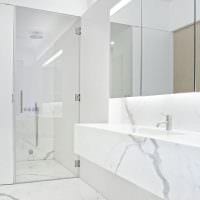 Idee eines schönen Stils eines weißen Badezimmerfotos