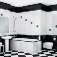 Version des ungewöhnlichen Stils eines weißen Badezimmerbildes