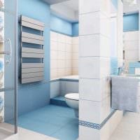 Idee für die originelle Gestaltung eines weißen Badezimmerfotos