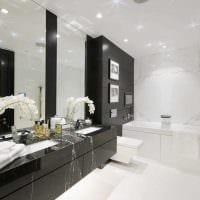 Option für ein schönes Design eines weißen Badezimmerfotos