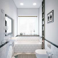 die Idee eines strahlend weißen Badezimmer-Innenbildes
