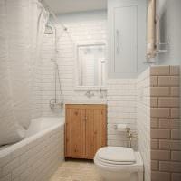die Idee des originellen Designs eines weißen Badezimmerbildes
