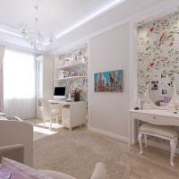 egy gyönyörű stílusú szoba lehetősége egy lány számára 12 négyzetméteres kép