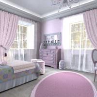 myšlienka krásneho štýlu detskej izby pre dievča s obrázkom 12 m2