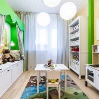 možnosť svetlého interiéru detskej izby pre dievča s obrázkom 12 m2