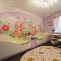 אופציה לעיצוב יפה של חדר ילדים לשתי בנות צילום