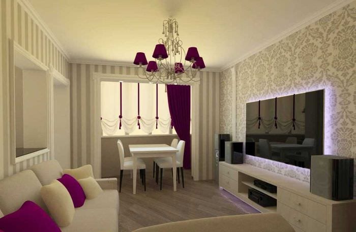 varianta interiorului luminos al unui apartament modern de 50 mp