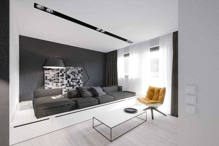 opțiunea de decor ușor a unui apartament modern de 50 mp