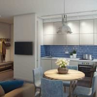 opțiune pentru un decor ușor al unui apartament modern de 50 mp imagine