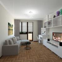 opțiunea unui decor luminos al unui apartament modern de 50 mp imagine