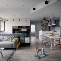 דוגמא לעיצוב יוצא דופן של תמונת דירה בת שני חדרים