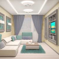 אופציה לעיצוב יוצא דופן של תמונת דירה בת שני חדרים