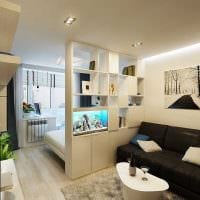 אפשרות לעיצוב בהיר של תמונת דירה בת שני חדרים