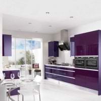 kuchyňa v svetlom štýle na fotografii vo fialovej farbe