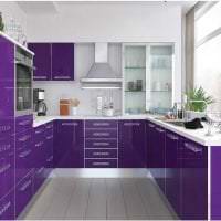 krásny kuchynský štýl na obrázku vo fialovej farbe