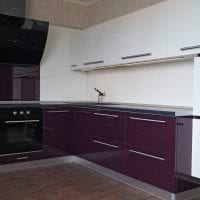 kuchyňa v svetlom štýle na fotografii vo fialovom odtieni