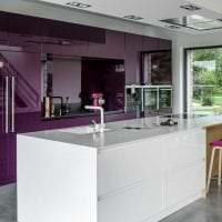 moderná kuchynská výzdoba na fotografii vo fialovom odtieni