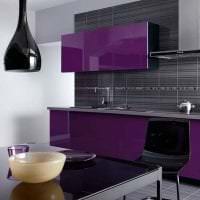 svetlý kuchynský dekor na obrázku vo fialovom odtieni