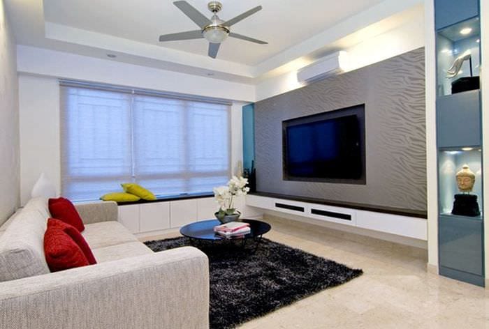 příklad světlého stylu obývacího pokoje o rozloze 16 m2