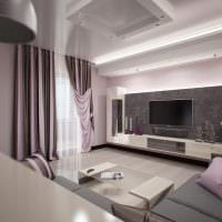 varianta neobvyklého stylu obývacího pokoje 16 m2 fotografie
