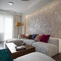 možnost krásného stylu obývacího pokoje 16 m2 fotografie