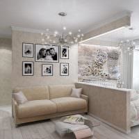 možnost krásného interiéru obývacího pokoje 16 m2 fotografie