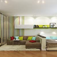 příklad světlého stylu obývacího pokoje 16 m2 fotografie