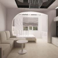 příklad světlého stylu obývacího pokoje 16 m2 fotografie