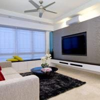 příklad jasného designu obývacího pokoje 16 m2 fotografie