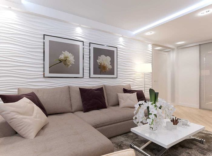 variant svetlého interiéru obývačky 19-20 m2