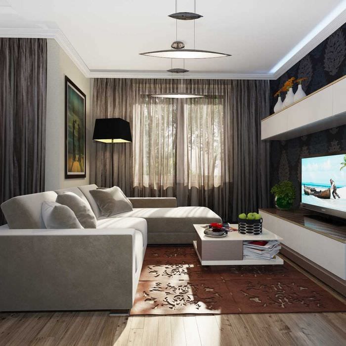 príklad svetlého štýlu obývačky 19-20 m2